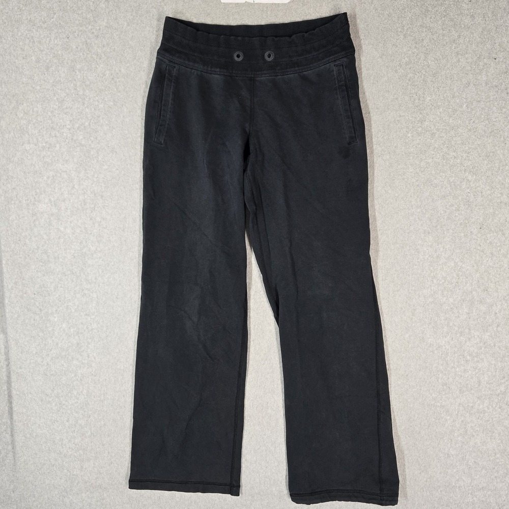 Lululemon Women Activewear Pants 6 Black Scuba Wide Leg 31" Inseam READ